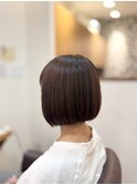 30代40代50代/ミニボブ/パッツンボブ/ブラウンカラー