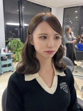 ナチュラルブラウン/ウェーブ/韓国風