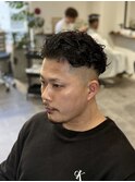 強めパーマ×フェード