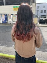 ヘアーサロン グラブ(hair Salon grab)&nbsp;ピンクグラデーションカラー×ロングウェーブ