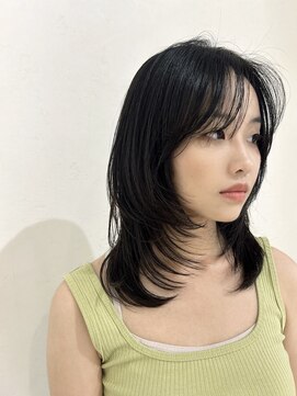アンダーバーホワイト 天王寺阿倍野店(_WHITE) レイヤーカット/前髪なし/顔周りカット/ブリーチなし/セミロング