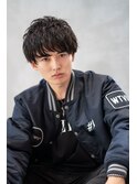 ビジネスツーブロックOK★かき上げトランクスヘアくせ毛風パーマ