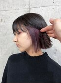 ボブ×インナーカラーラベンダー