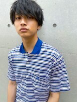 マッシュ伸ばしかけ×パーマ