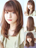 アフロート ルヴア(AFLOAT RUVUA)&nbsp;レイヤーカットは【京佳】にお任せ★ピンクブラウンカラー★