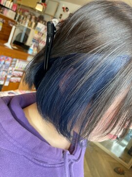 ヘア メイク ココ(hair make coco) インナーブリーチ★　ネイビーブルー