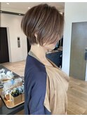 大人可愛い小顔ひし形クビレ丸み20代30代40代大人ショート(蘭)