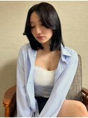 韓国風ボブ 顔周りレイヤー 黒髪【鹿児島中央】