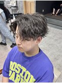 ダークアッシュ/アッシュブラック/カルマパーマ/ベリーショート