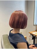 大人可愛い丸みボブピンクラベンダーベージュベビーピンク