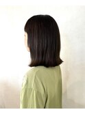 ブリーチ無し・オリーブベージュカラー・ミディアムボブ