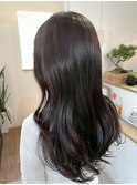 桑名ロングレイヤーカットロングヘアピンクブラウンカラー韓国