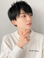 ブルーブラックメンズツーブロックマッシュa