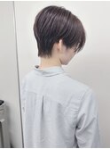 *センターパートハンサムショート丸みショート前下がりショート