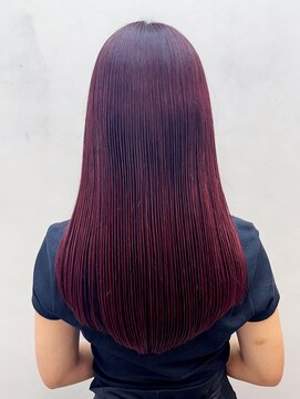 ロング前髪カットおくれ毛韓国ヘア暗めカラー_ba561871