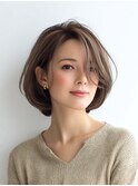 白髪ぼかし脱白髪染め似合わせショートボブ40代50代60代