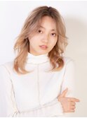 シアベージュブロンド×レイヤーミディアム