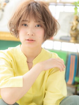 カバーヘア イヴ 戸頭店(COVER HAIR EVE) インナーカラー小顔くせ毛風ボブショートb戸頭20代30代40代