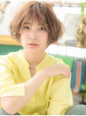 インナーカラー小顔くせ毛風ボブショートb戸頭20代30代40代