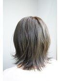 ★外ハネボブ斜めバングデザインカラー20代30代40代