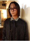 メンズボブウルフメンズミディアムレイヤーカットメンズウルフ