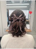 ボブヘアのハーフアップ【清板】