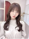 前髪カットが可愛い☆透明感グレージュラベンダーカラー