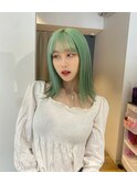 【chiaki】mint greenハイトーンケアブリーチ髪質改善ブリーチ