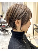 【30代/40代/50代】ショートボブ/暗めカラー/グレージュ/豊中