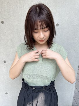 20代30代ボブ/ミディアムレイヤー／グレージュ/透明感/天神/大名