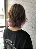 ショートヘアへのポイントメッシュエクステ　【シールエクステ】