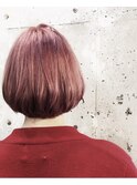 ピンクベージュ_サーモンピンク_マッシュボブ_ミニボブ