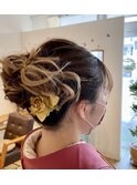 エクステの付いた卒業式アップstyle