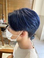 バブ バイネオリーブ(Bab by neolive)&nbsp;メンズ 韓国風 センターパート ターコイズブルー