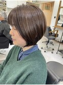 白髪ぼかし/イメチェンヘアスタイル/前髪カタログ/ショートボブ