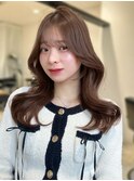 ☆韓国くびれヘア 顔まわりカット ブラウンベージュ☆