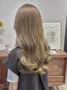 ヘアー アイス 御器所本店(HAIR ICI) ブリーチなしカラーオリーブベージュ明るめカラー夏カラー