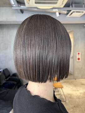 エリマ 調布(elima) レディース切りっぱなしボブワンカラーショコラブラウンカラー