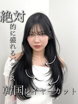 アマトウキョウ アユンチェ(AMA TOKYO×AYUNCHE) 韓国ヘア 透明感カラー 2wayバング レイヤーカット 顔周り