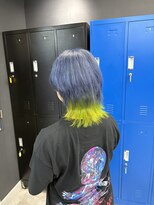 ホワイト 梅田(white)&nbsp;くすみブルー×ライムイエロー>