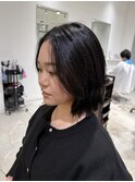 大人ガーリーダークアッシュ似合わせカットミディアムレイヤー