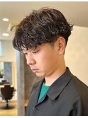 波巻きパーマシャドウパーマツイストパーマメンズパーマ佐賀眉毛