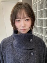 サンクプロジェクト(cinq PROJECT)&nbsp;ミルクヘーゼルモカベージュブラウンミディアムハッシュボブ原宿