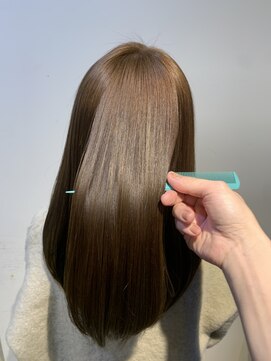 お～るうぇいず(always) 髪質改善ストレート縮毛矯正韓国風レイヤーミルクティーベージュ