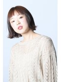 前髪軽め切りっぱなしボブ