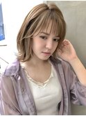 大人シアーベージュカラーミディアムレイヤーハイトーン(徳竹)