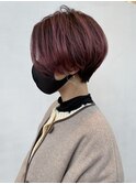 ピンクベージュ ひし形シルエット