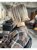 ブロンドバレイヤージュ ボブ【Insta→bacio_ozawa】