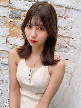 ルームバイシー 新宿(Loom. by Sea) 韓国前髪×ダークアッシュ【くびれヘア/髪質改善/フェミニン】