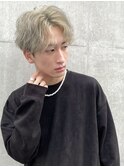 シルバーミディアムウェーブアップバング